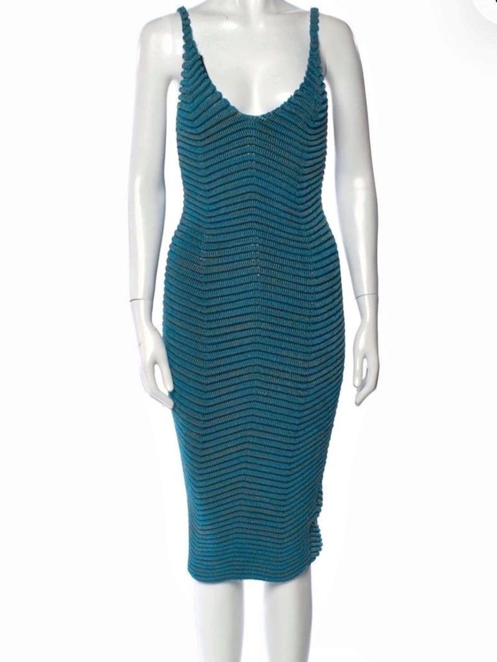 Blue Geometric Midi Dress NWT